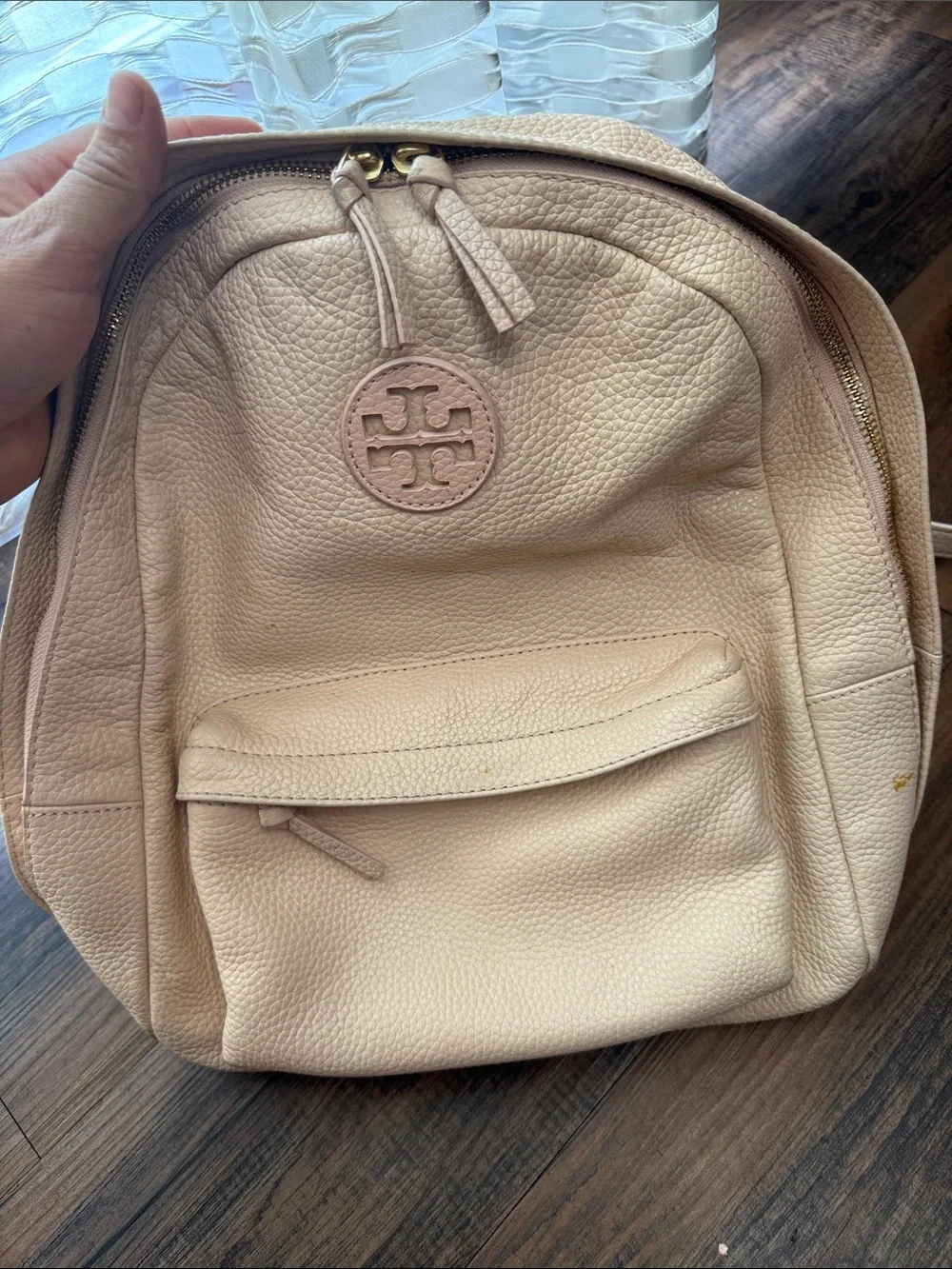 Tory Burch Blush Pebbled Leather Backpack